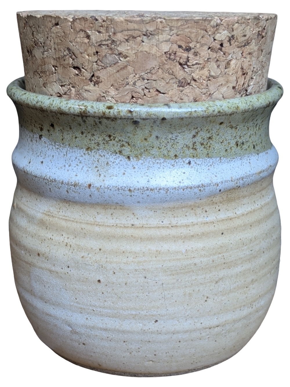 Studio Pottery "Belly Button Lint" Jar Cork Lid | Handmade | Signed Gibson - Picture 3 of 7